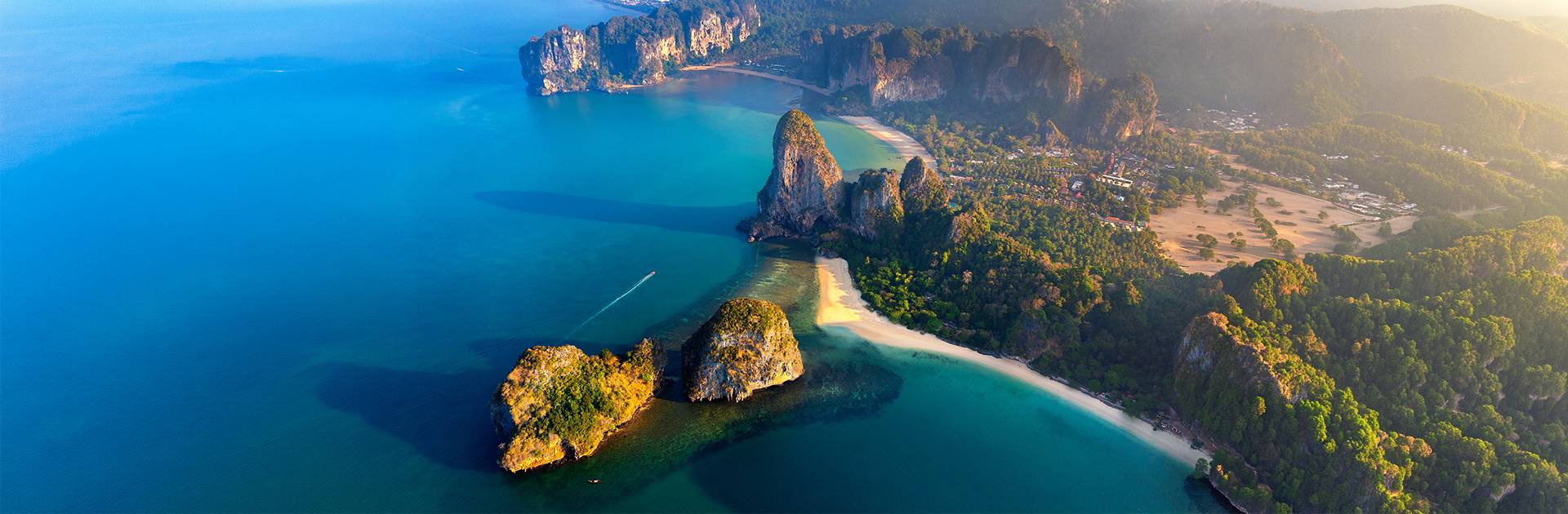 Aerial view of a tropical island